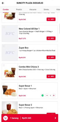 cara pesan makanan di kfc online