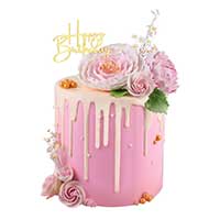 10 Pink Flower Cake 19 cm