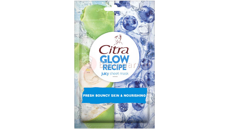 Citra Glow Recipe Juicy Sheet Masker Coconut Water Blueberry Masker Wajah di Indomaret yang Bagus