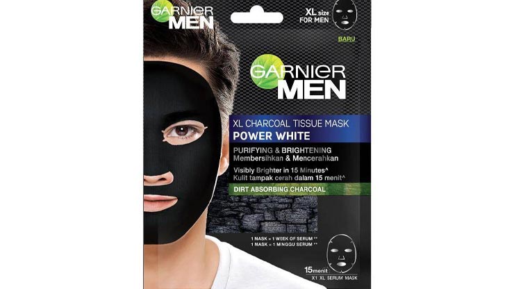 Garnier Men Xl Charcoal Tissue Mask Power White Masker Wajah di Indomaret yang Bagus