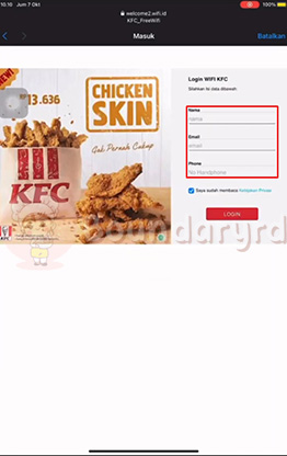 Formulir Wifi KFC