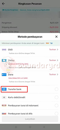 Pembayaran Transfer Bank Tiktok Shop