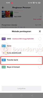 Transfer Bank Tiktok Shop